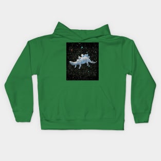 Stegosaurus in space Kids Hoodie